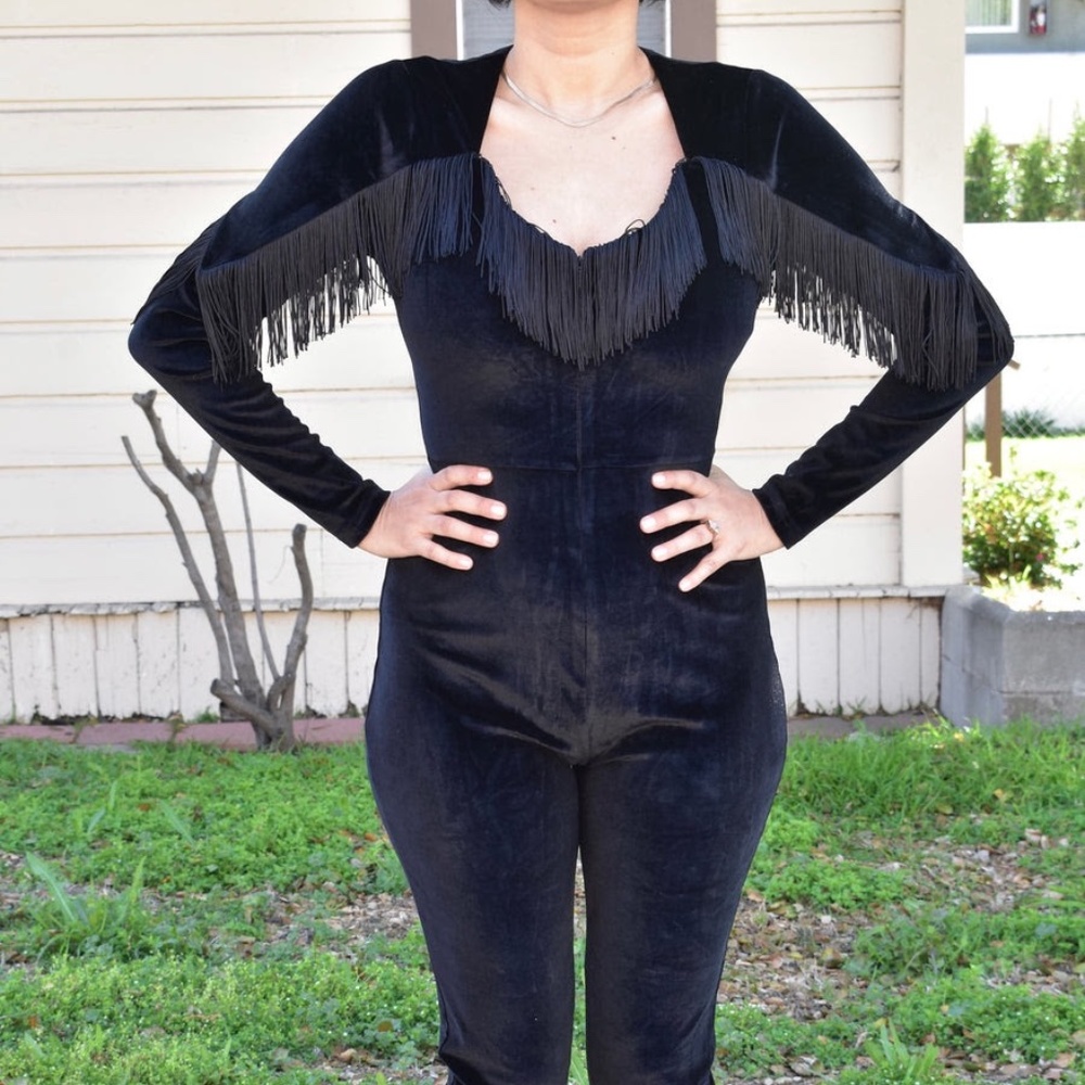 Fashion Brand Company Black Fringe Jumpsuit